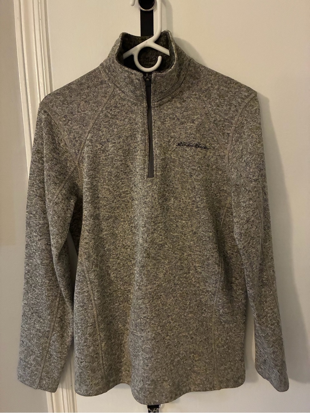 Eddie Bauer Heather Gray Half-Zip Pullover Sweater